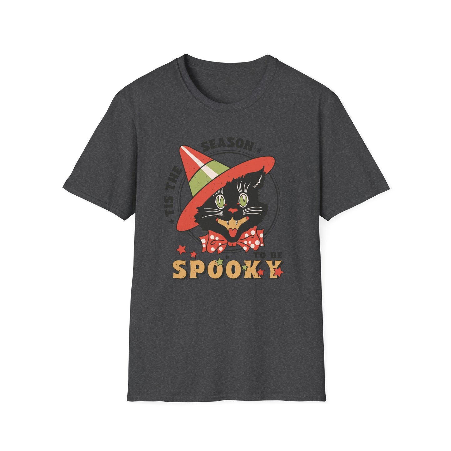 Halloween Cat Spooky Season Vintage Distressed Style Shirt