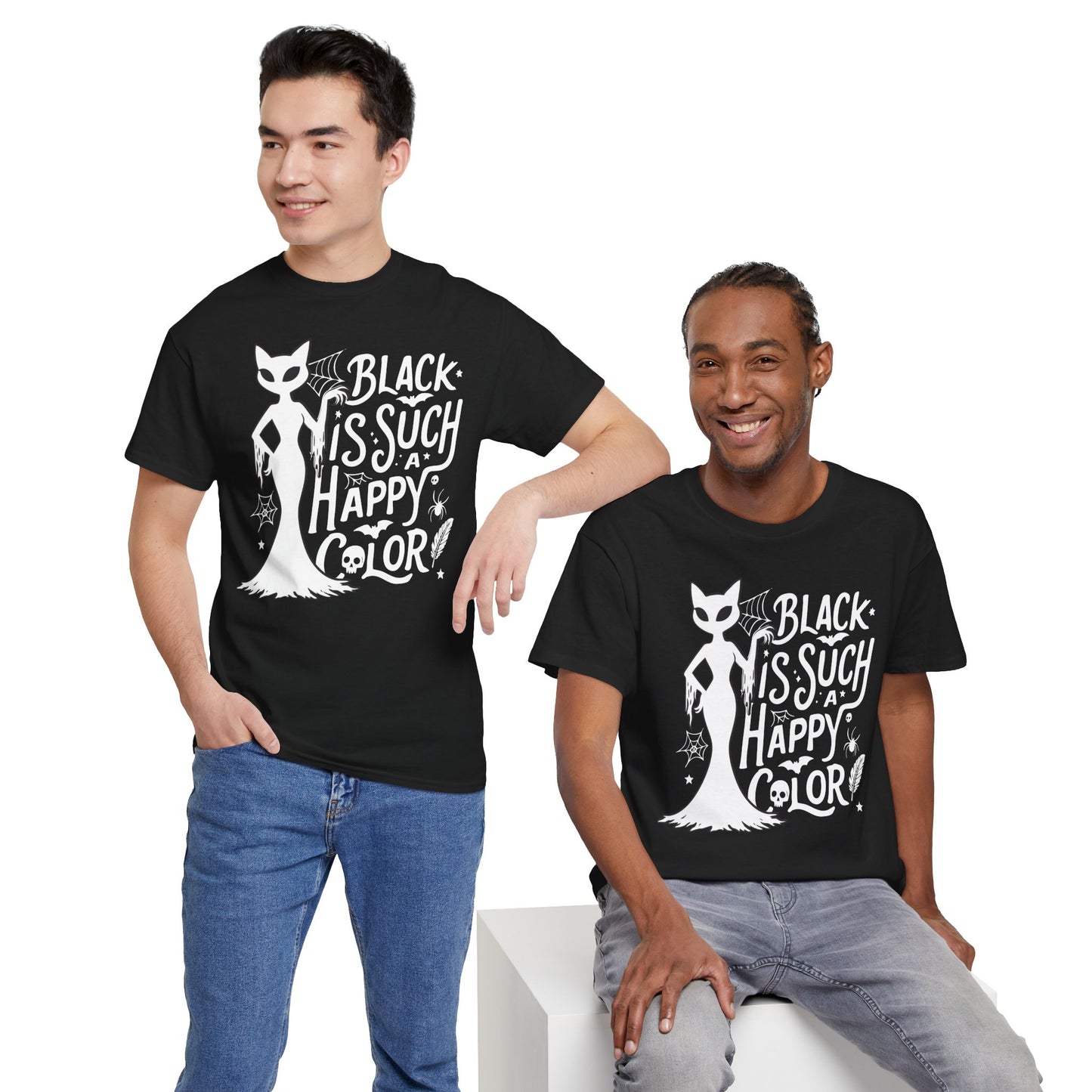 Black is Such a Happy Color T-Shirt for Cat Lovers