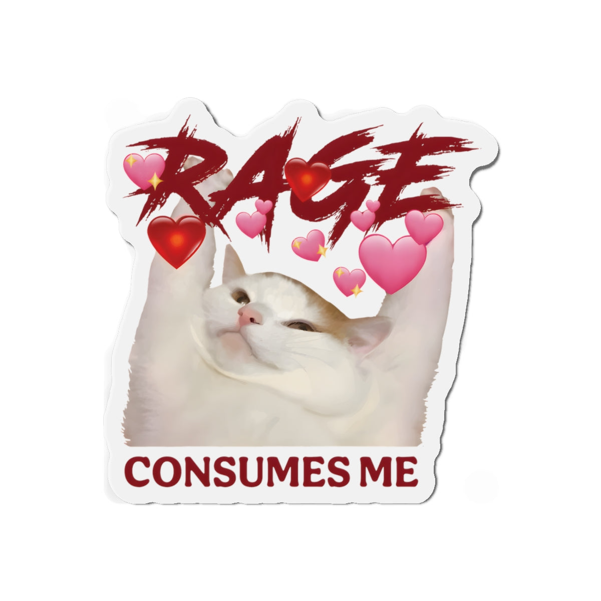 Rage Consumes Me Cat Die-Cut Magnets
