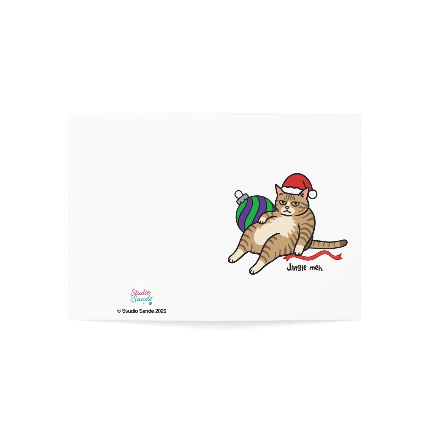 Jingle Meh Santa Cat Greeting Cards (1, 10, 30, and 50pcs)