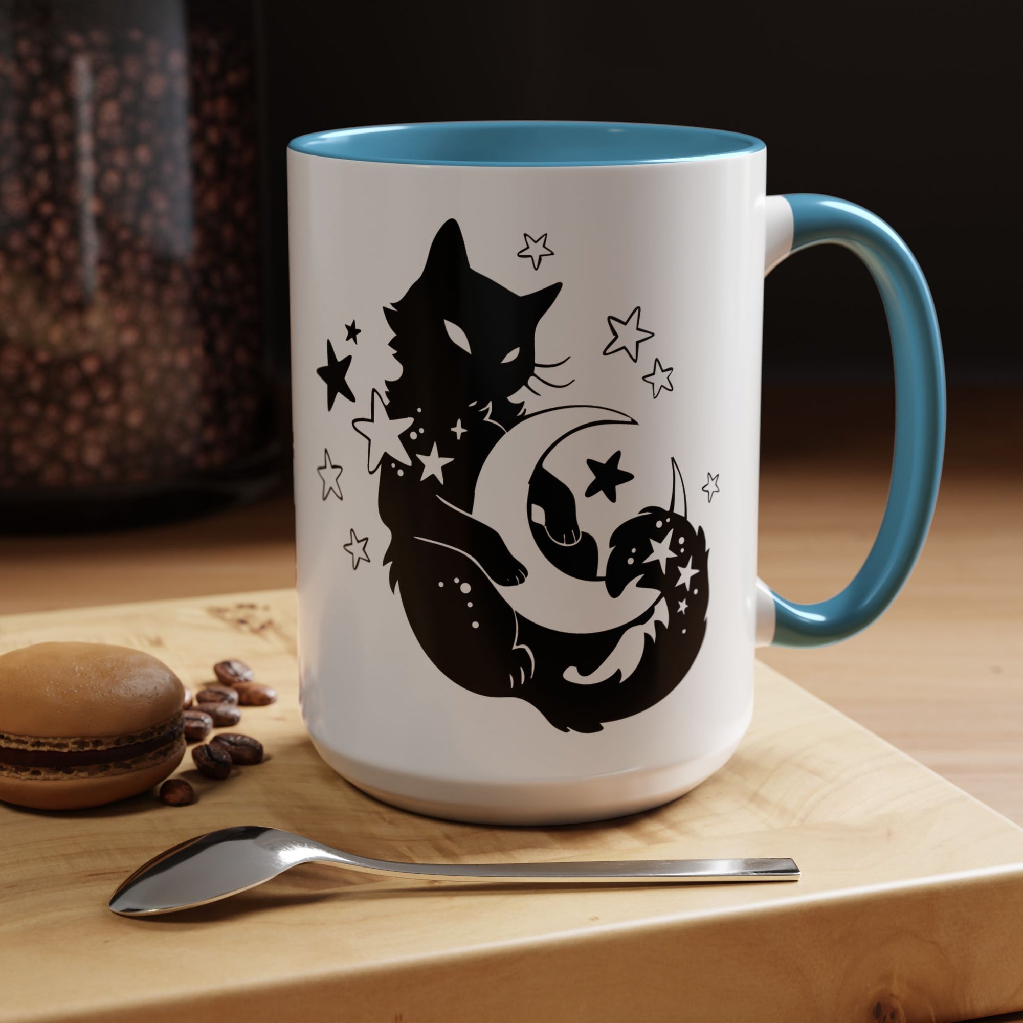 Moon Kitty Amongst the Stars Accent Coffee Mug (11, 15oz)