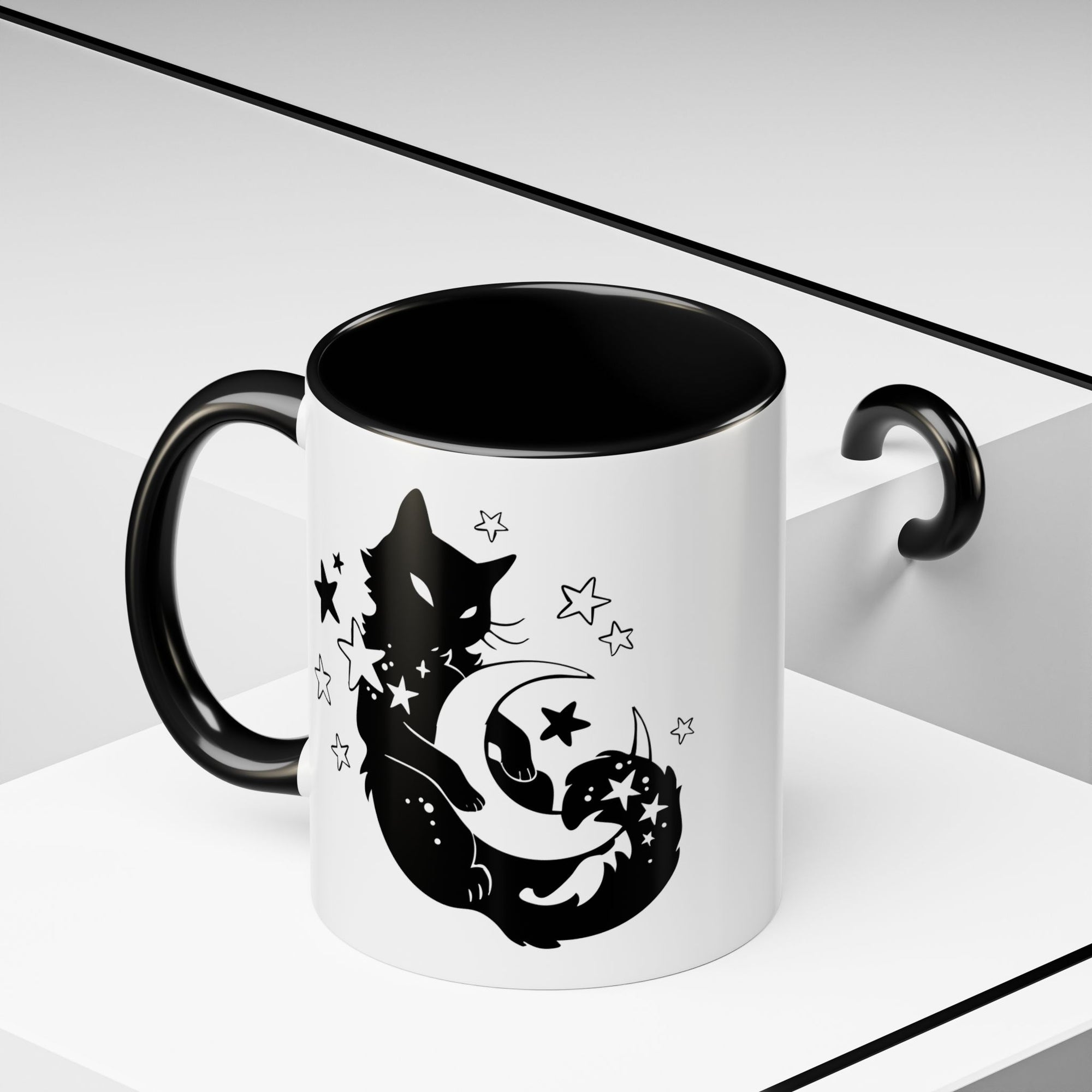 Moon Kitty Amongst the Stars Accent Coffee Mug (11, 15oz)