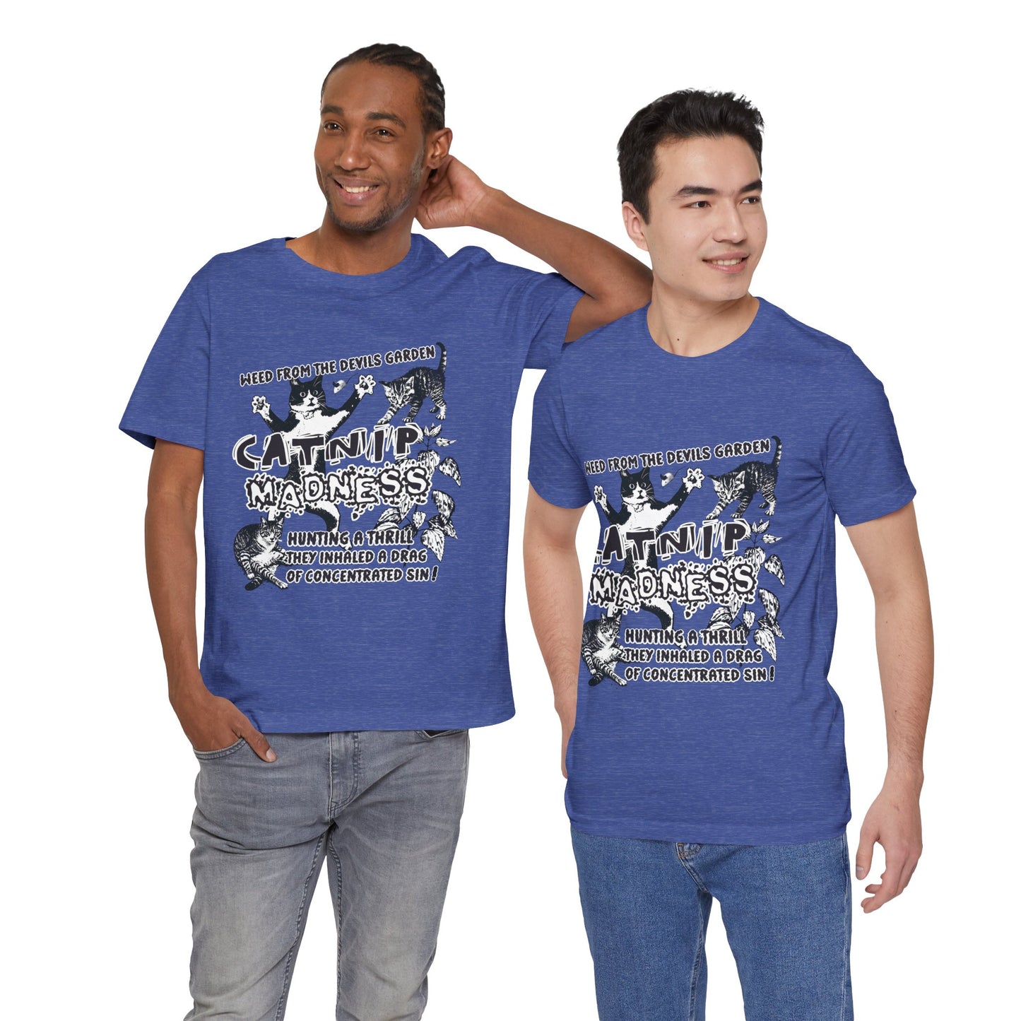 Catnip Madness Funny Retro Cat Unisex Jersey Short Sleeve Tee