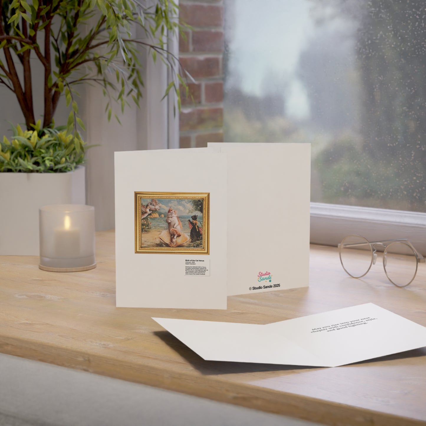 Birth of Cat Venus Greeting Cards (1, 10, 30, and 50pcs)