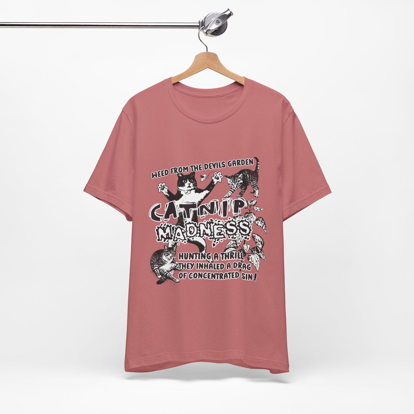 Catnip Madness Funny Retro Cat Unisex Jersey Short Sleeve Tee