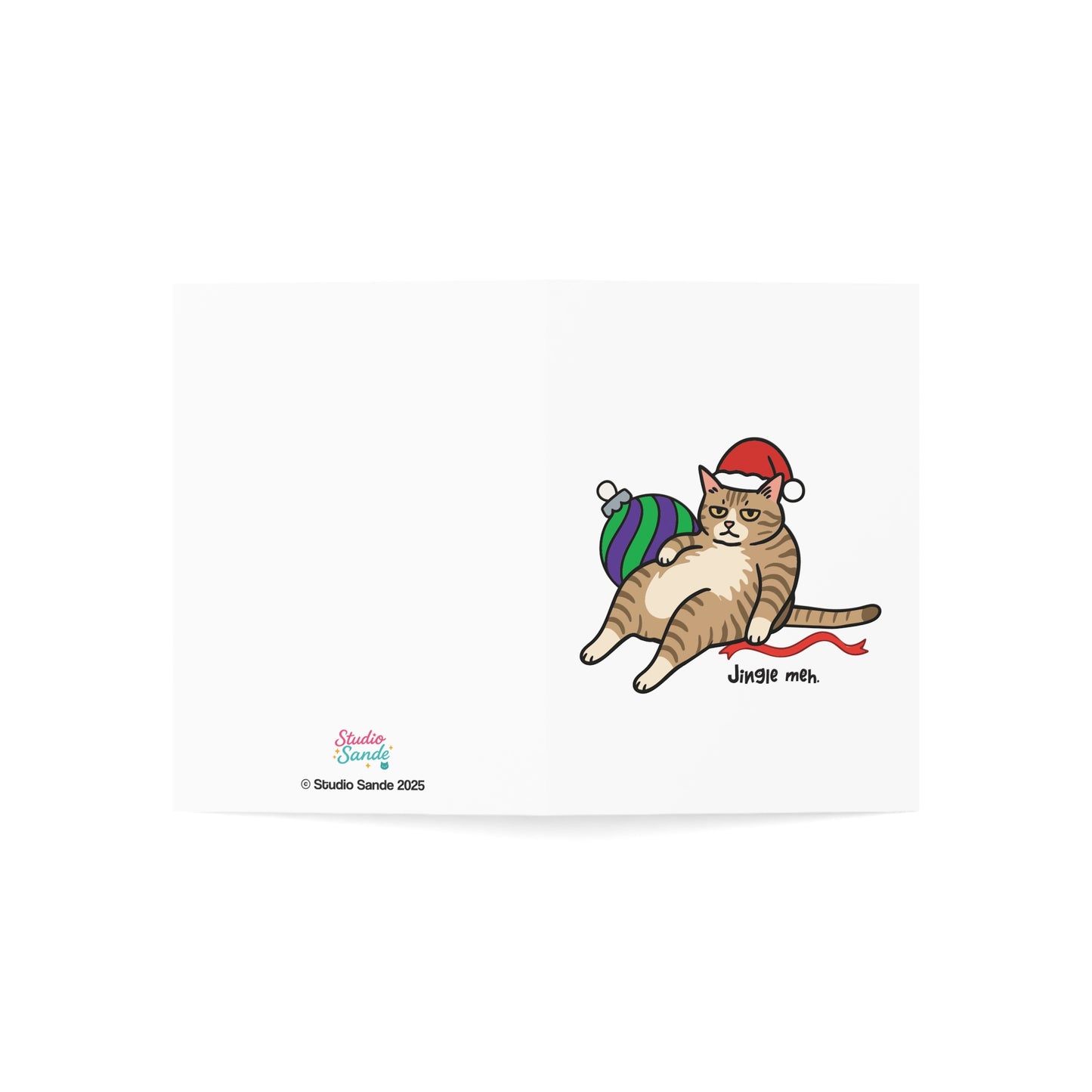 Jingle Meh Santa Cat Greeting Cards (1, 10, 30, and 50pcs)