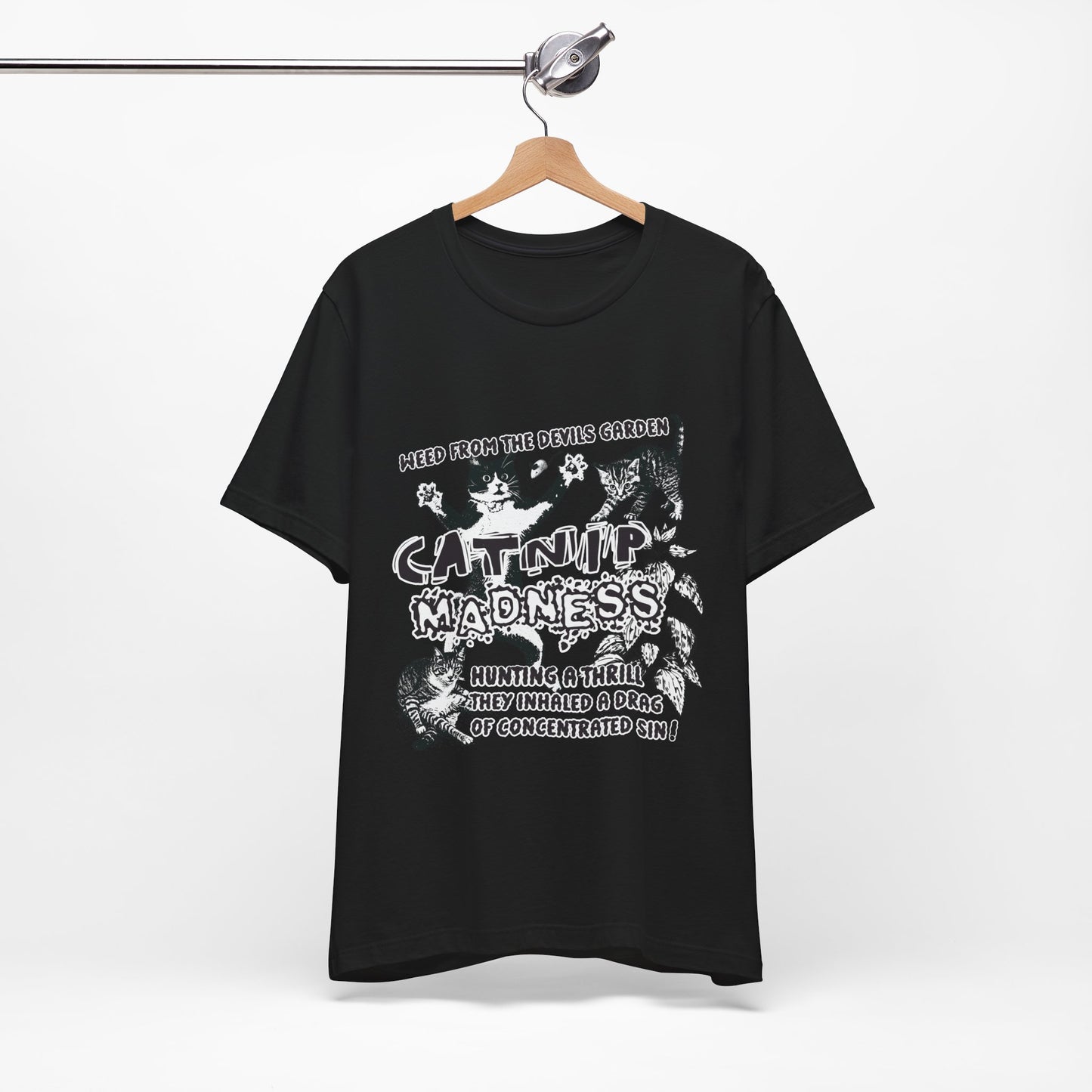 Catnip Madness Funny Retro Cat Unisex Jersey Short Sleeve Tee