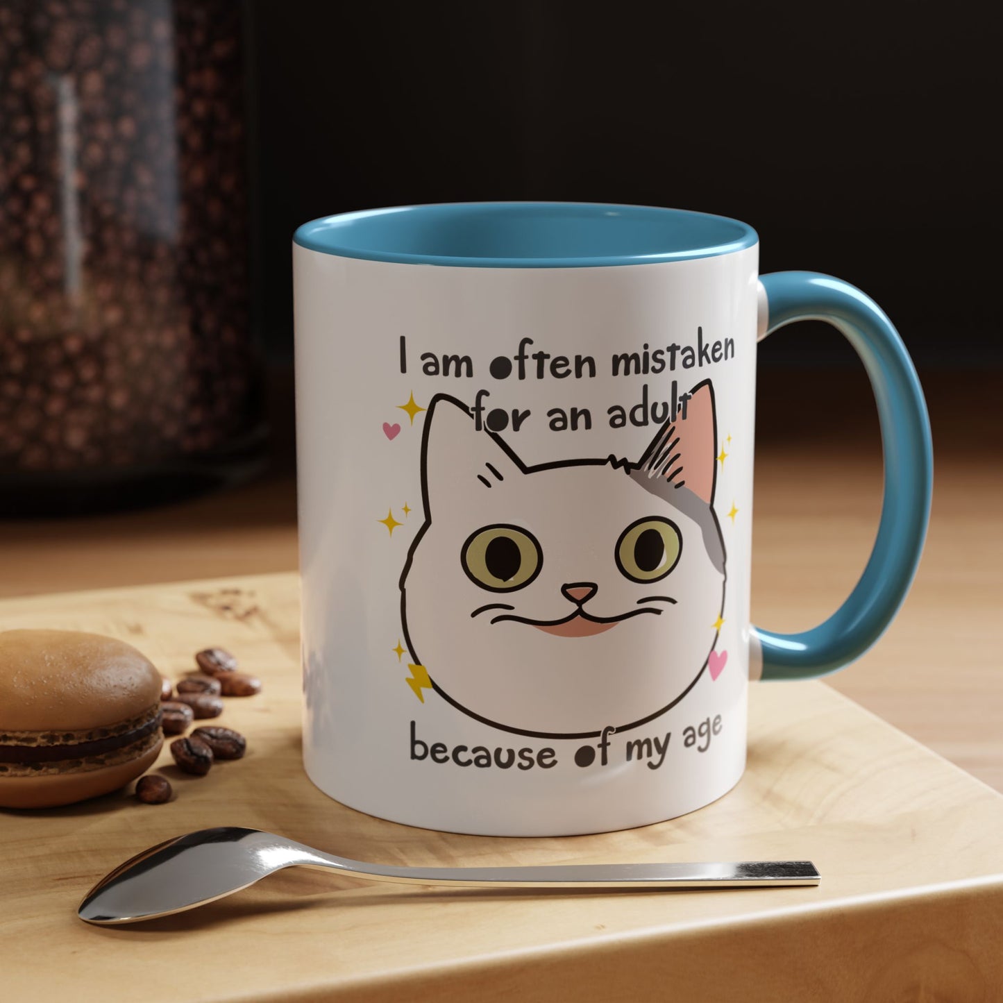 Mistaken For an Adult Cat Accent Coffee Mug (11, 15oz)