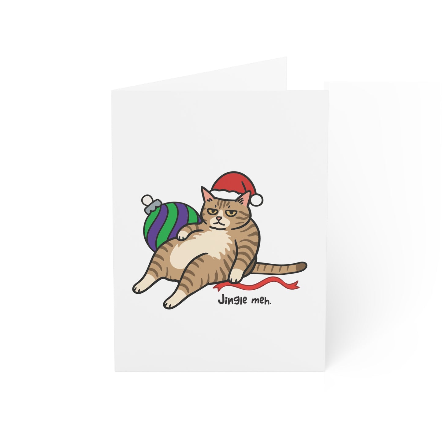 Jingle Meh Santa Cat Greeting Cards (1, 10, 30, and 50pcs)