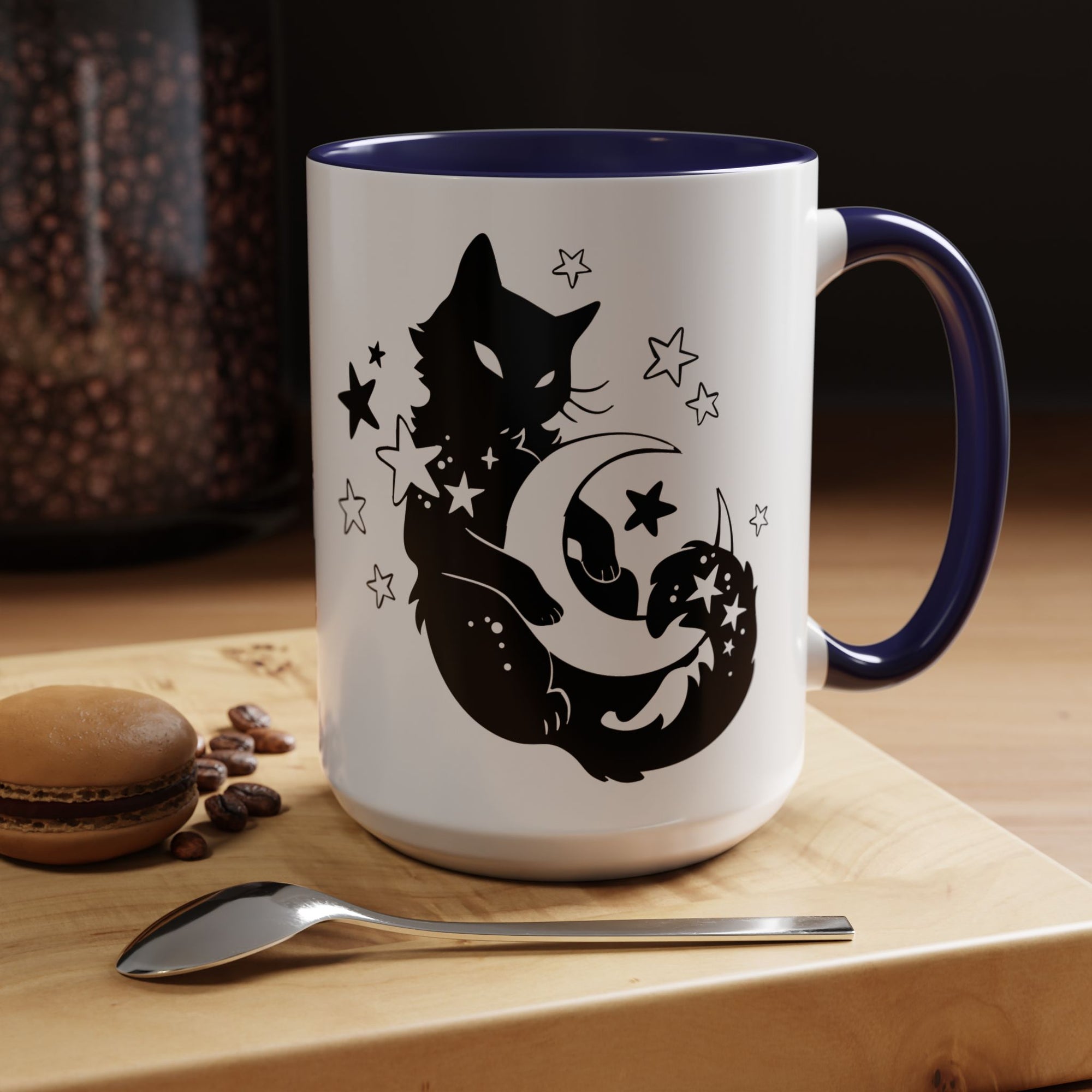 Moon Kitty Amongst the Stars Accent Coffee Mug (11, 15oz)