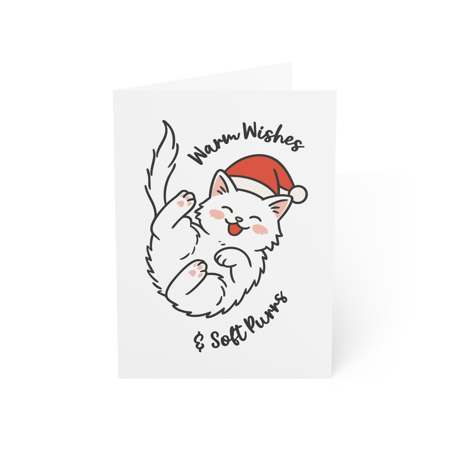 Soft Purrs Santa Cat Greeting Cards (1, 10, 30, and 50pcs)