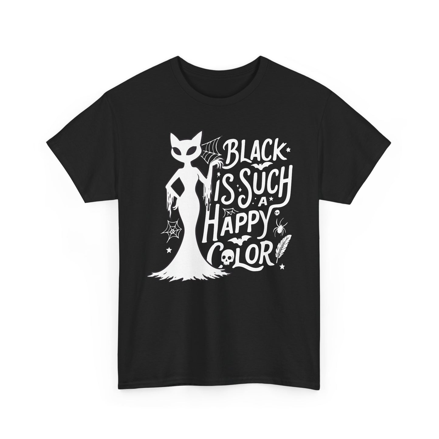 Black is Such a Happy Color T-Shirt for Cat Lovers