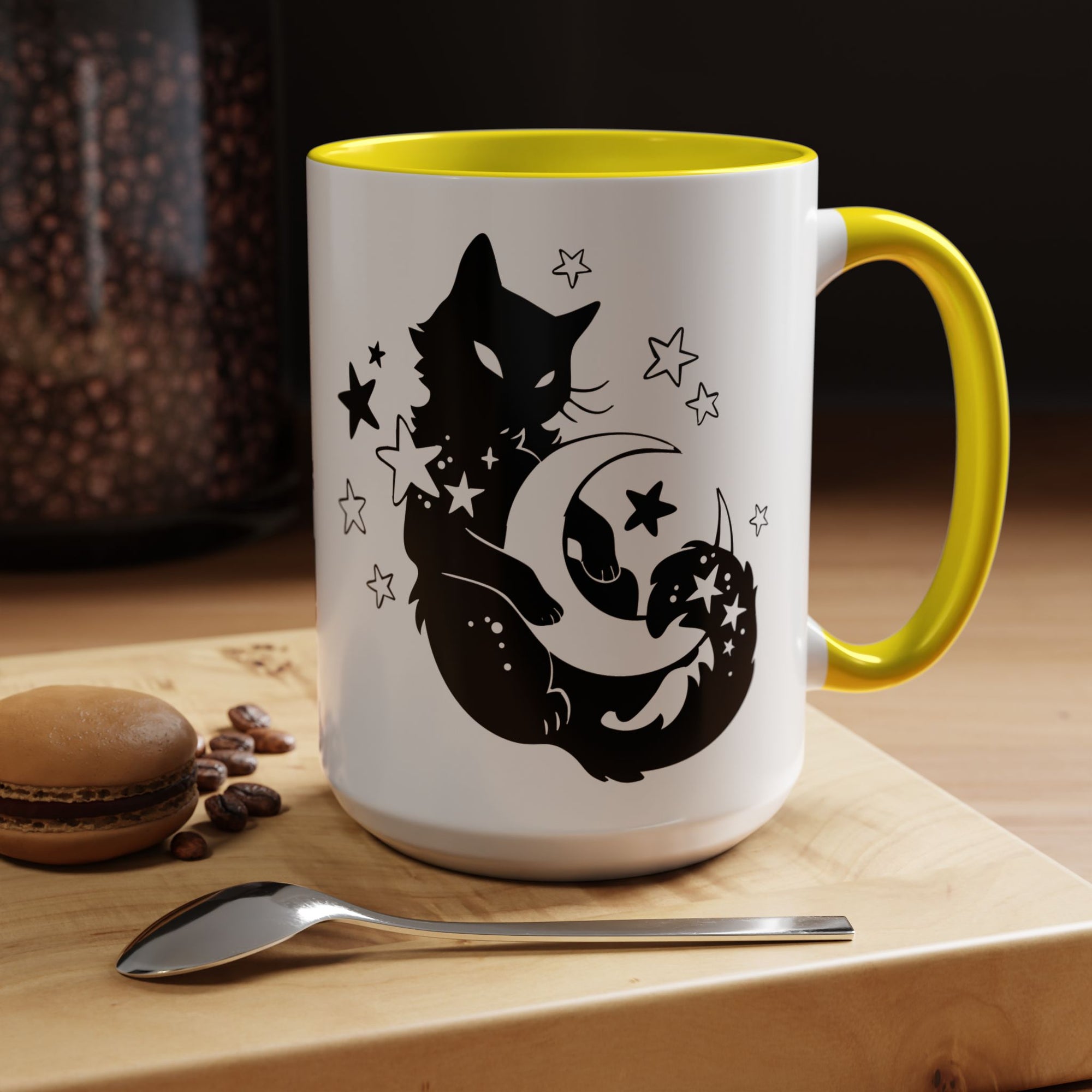 Moon Kitty Amongst the Stars Accent Coffee Mug (11, 15oz)
