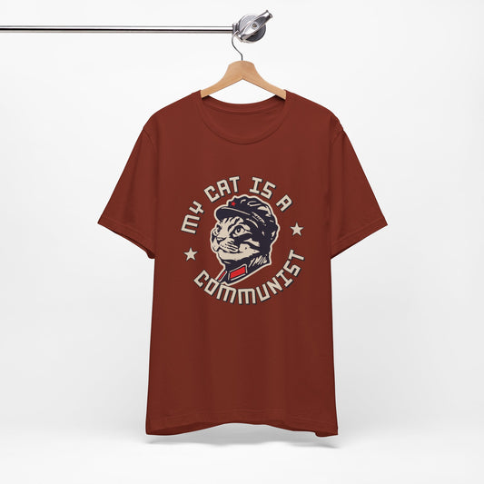 My Cat is a Communist Funny Retro Cat Unisex Jersey Short Sleeve Tee
