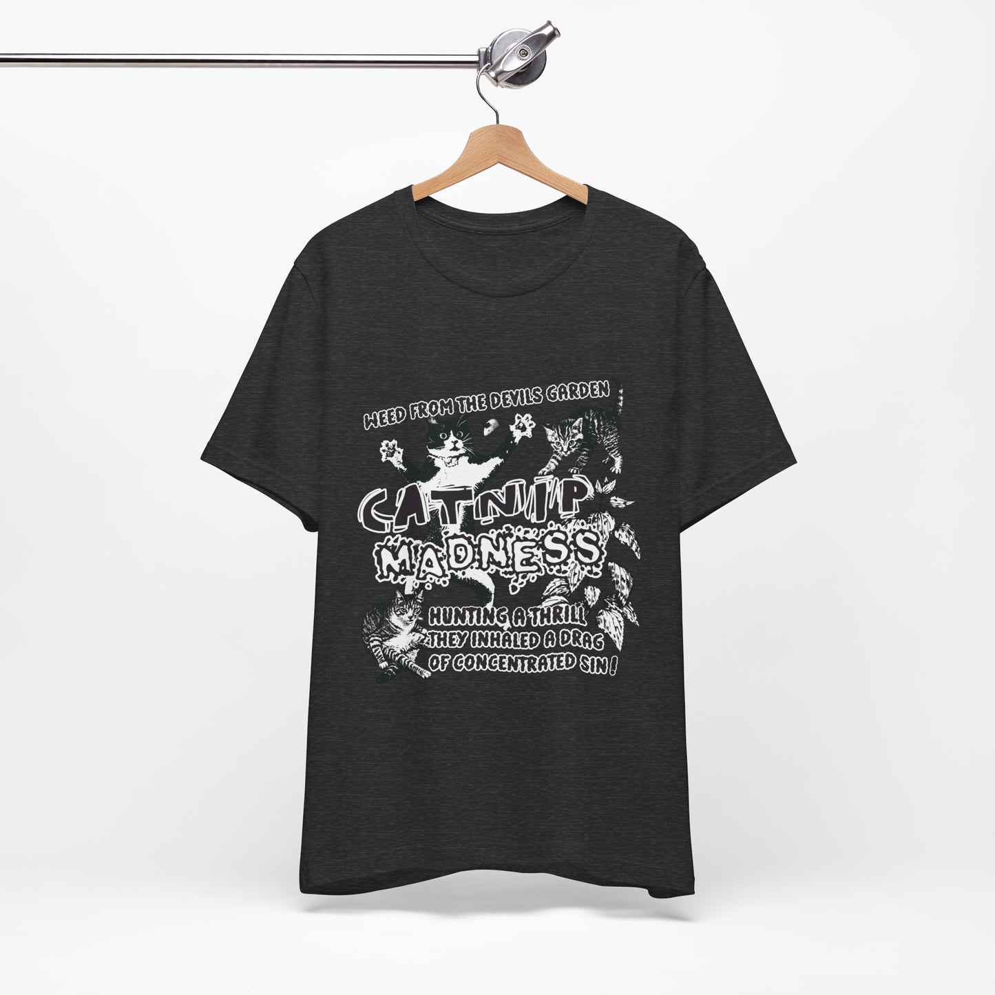 Catnip Madness Funny Retro Cat Unisex Jersey Short Sleeve Tee