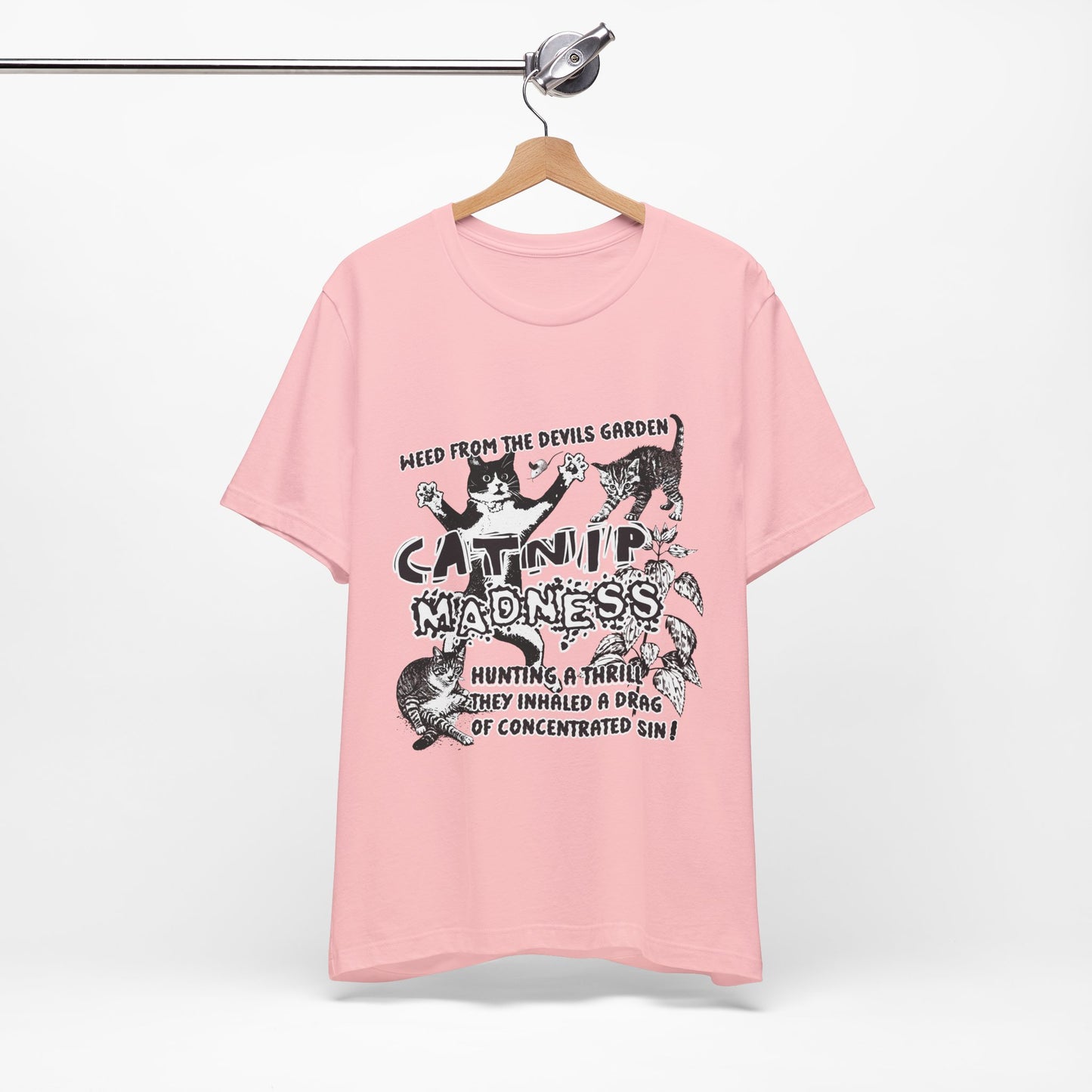 Catnip Madness Funny Retro Cat Unisex Jersey Short Sleeve Tee