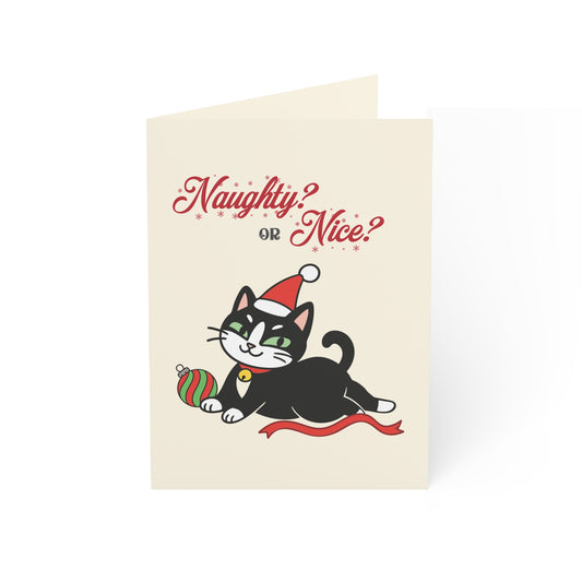 Naughty Santa Cat Greeting Cards (1, 10, 30, and 50pcs)