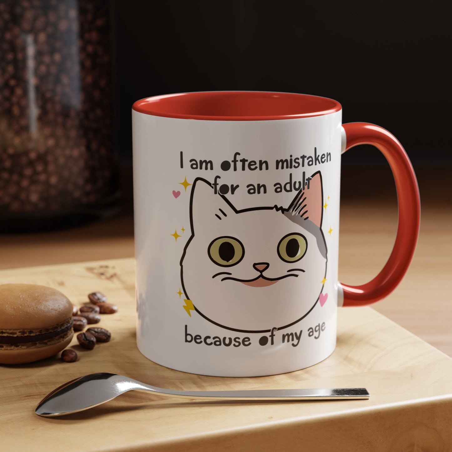 Mistaken For an Adult Cat Accent Coffee Mug (11, 15oz)