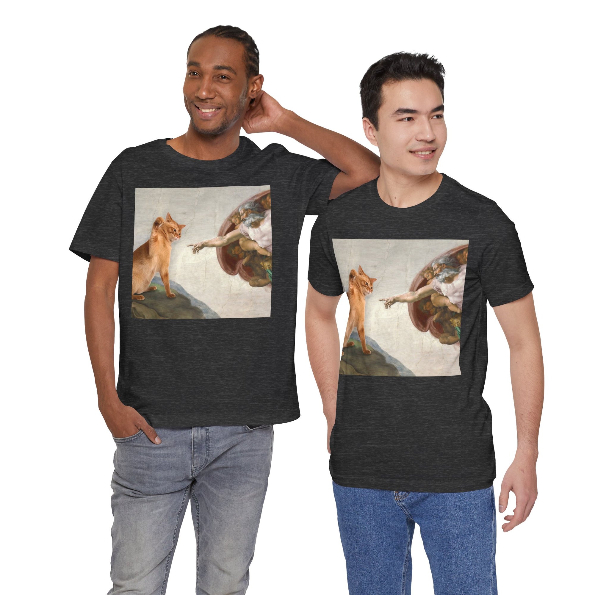 The Creation of Catdam T-Shirt Funny Renaissance Cat Tee