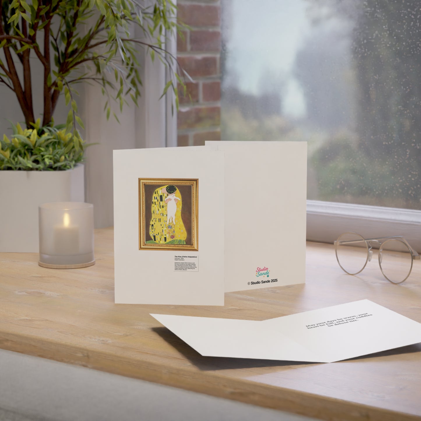 Klimt Cat The Kiss Greeting Cards (1, 10, 30, and 50pcs)