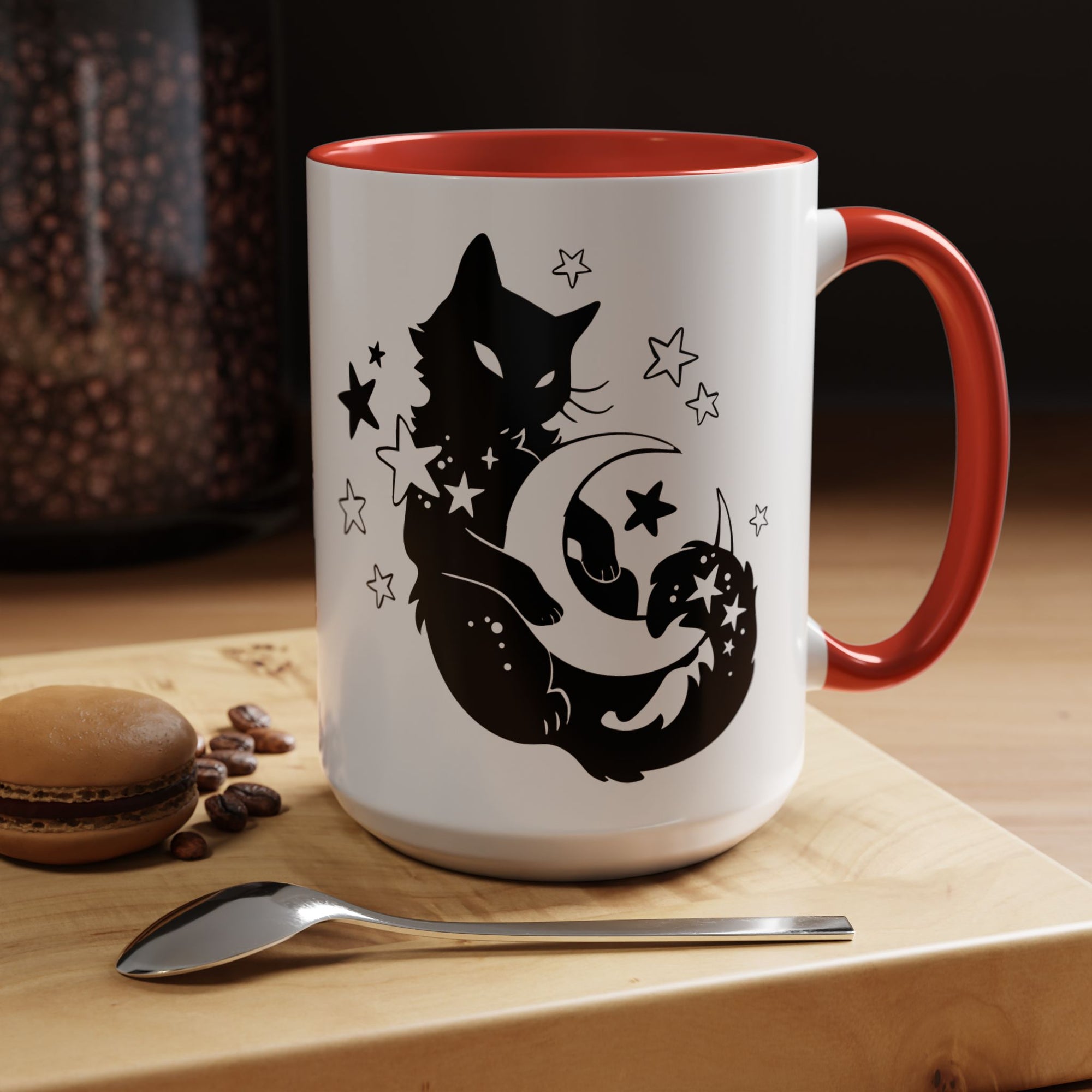Moon Kitty Amongst the Stars Accent Coffee Mug (11, 15oz)