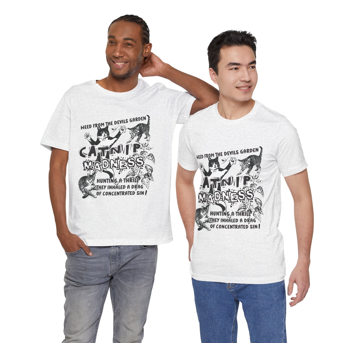 Catnip Madness Funny Retro Cat Unisex Jersey Short Sleeve Tee