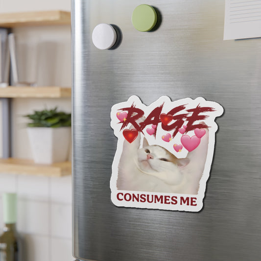 Rage Consumes Me Cat Die-Cut Magnets