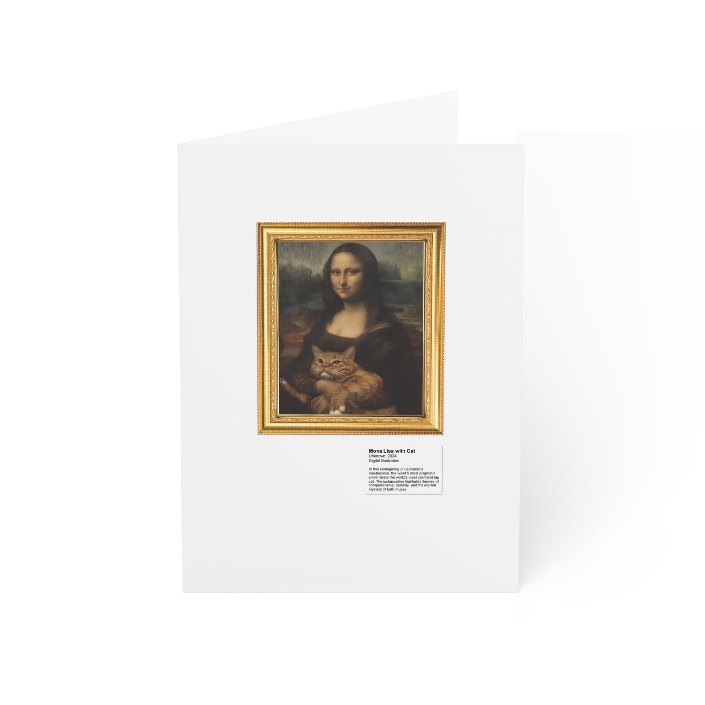 Mona Lisa with Cat Greeting Cards (1, 10, 30, and 50pcs)