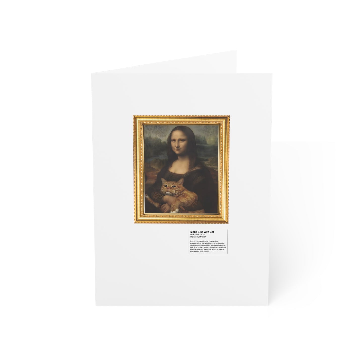 Mona Lisa with Cat Greeting Cards (1, 10, 30, and 50pcs)