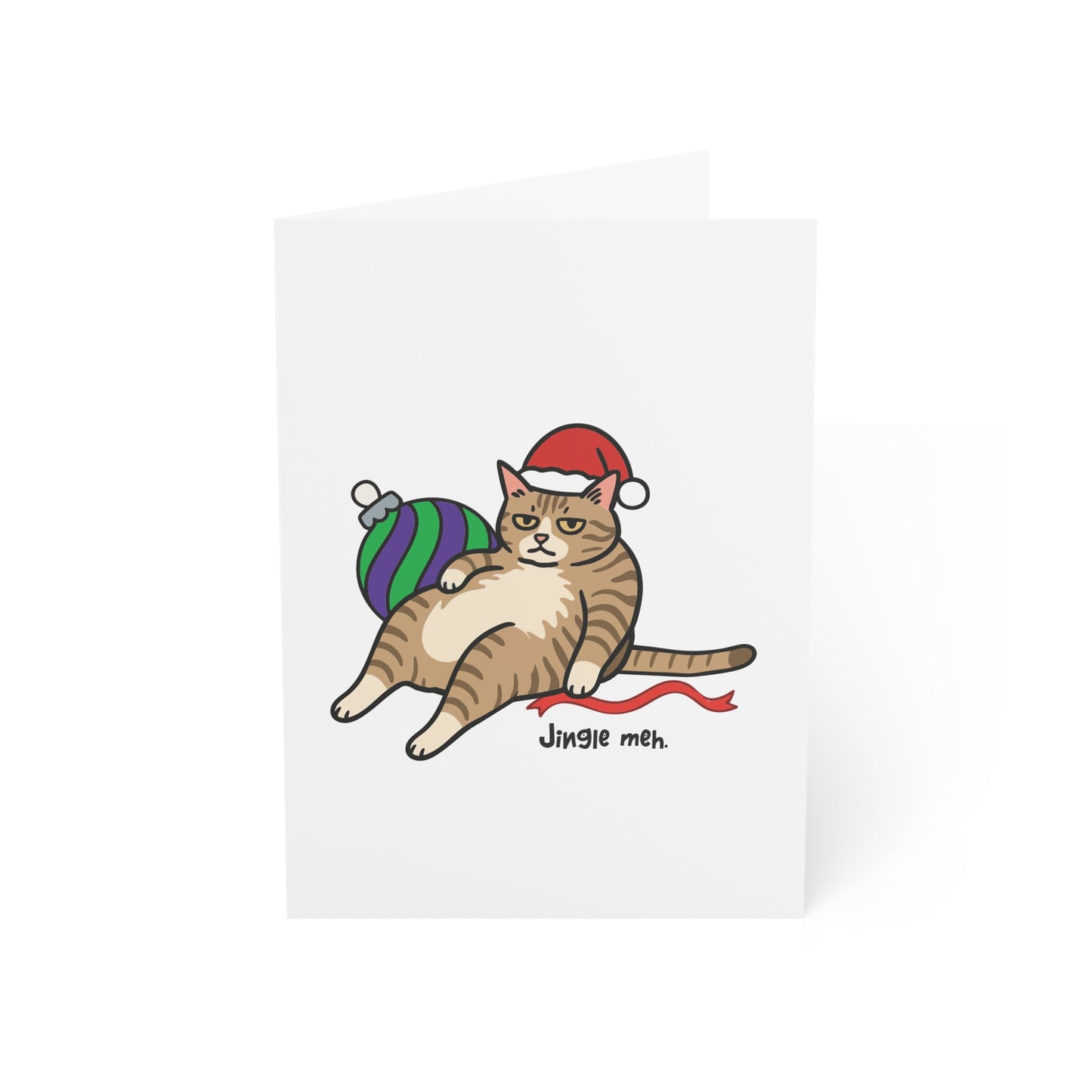 Jingle Meh Santa Cat Greeting Cards (1, 10, 30, and 50pcs)