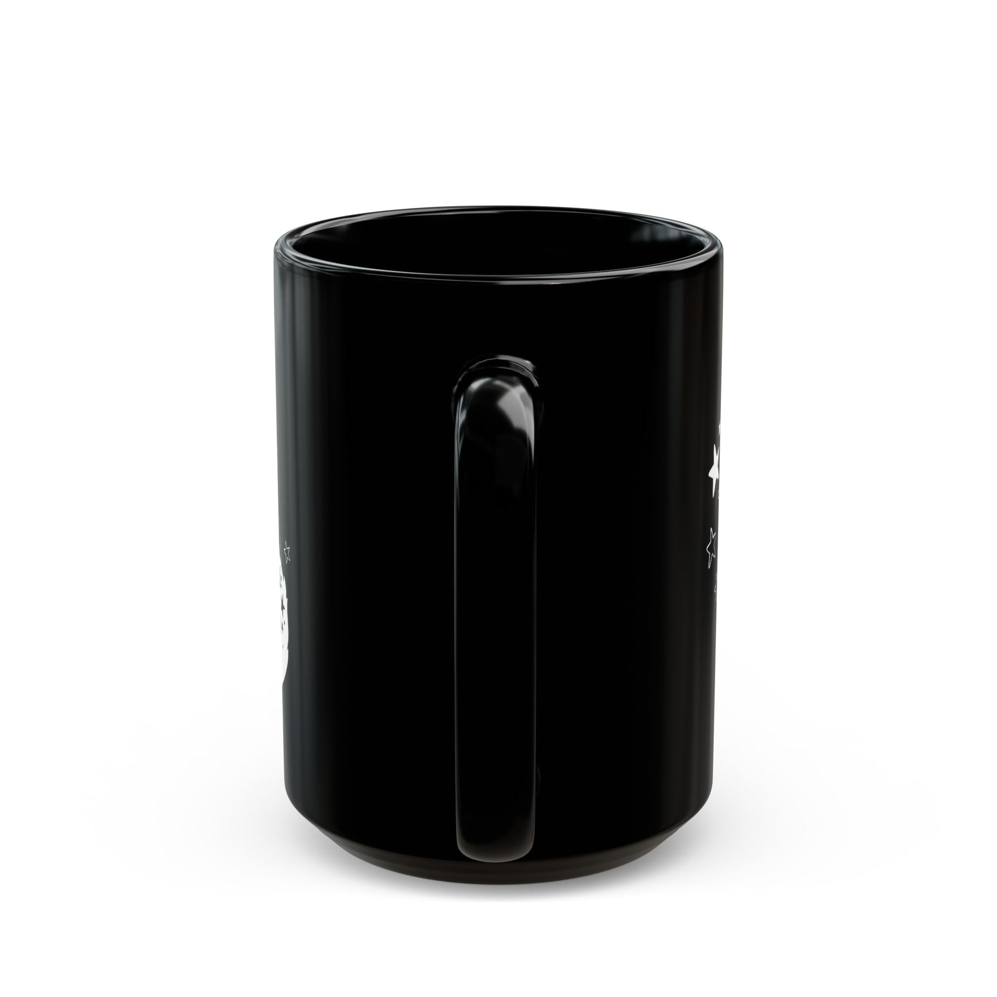 Black mug on a white background