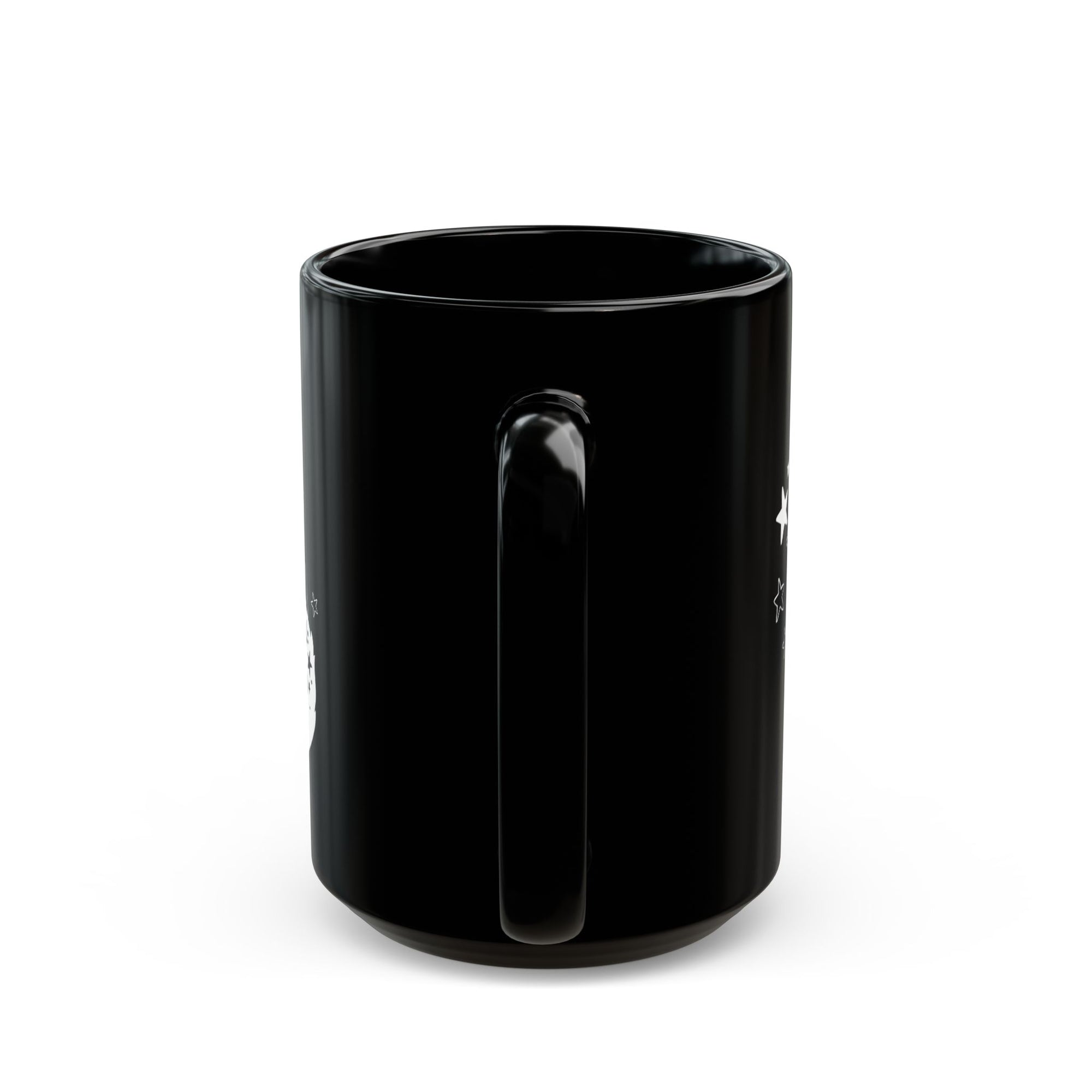Black mug on a white background
