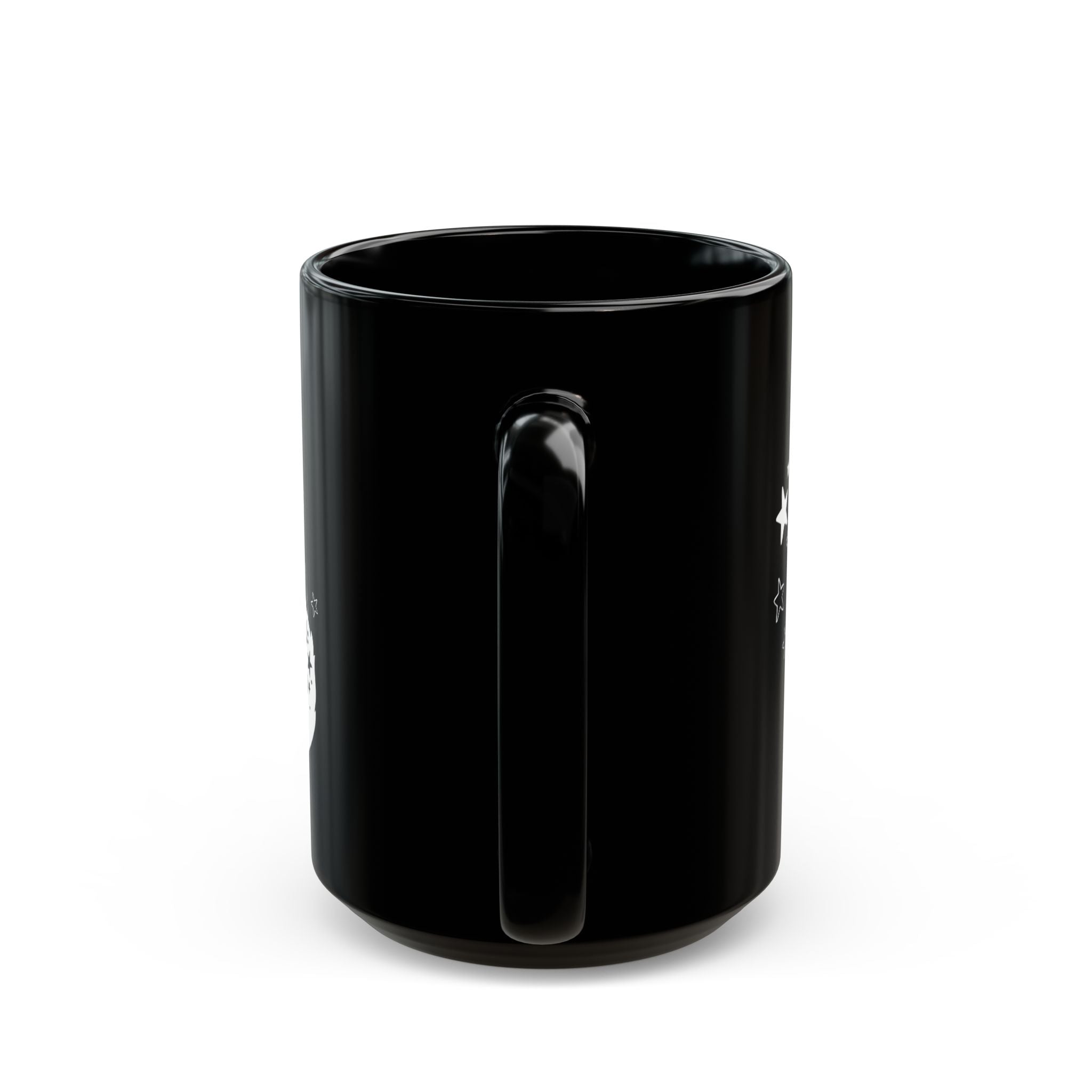 Black mug on a white background