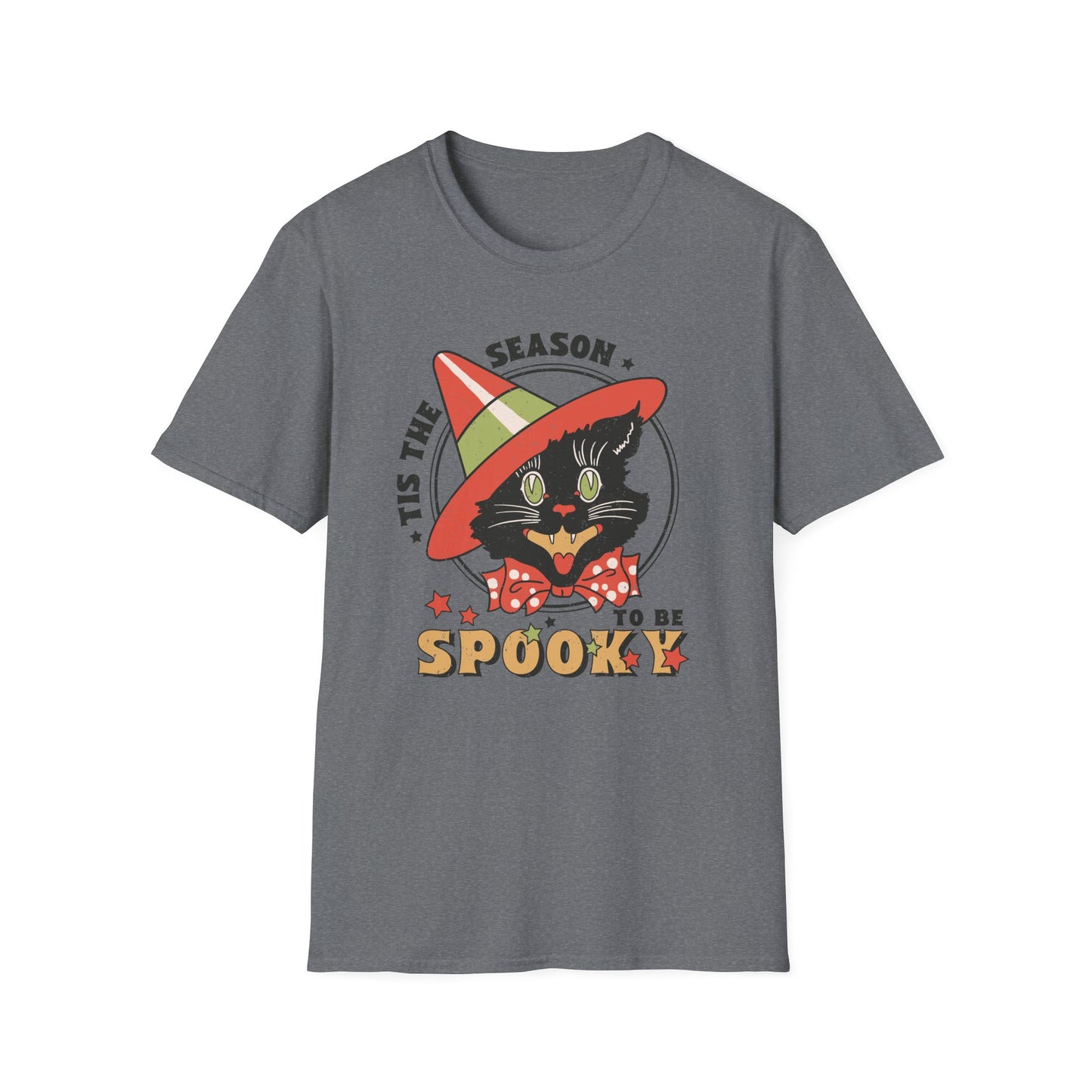 Halloween Cat Spooky Season Vintage Distressed Style Shirt