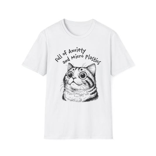 Full of Anxiety and Microplastics Tee, Relatable Mental Health Humor Design