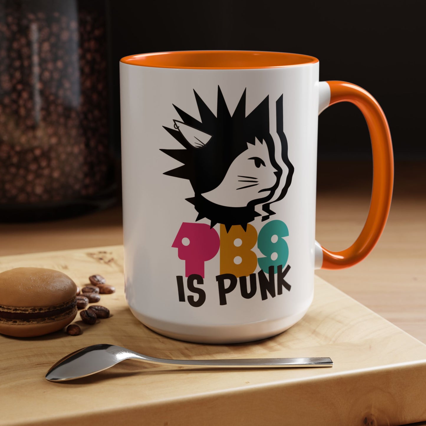 PBS is PUNK Cat Accent Coffee Mug (11, 15oz)