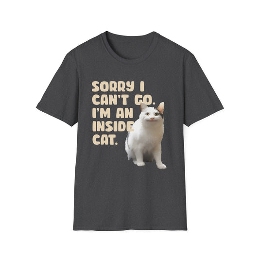 Sorry I Can't Go I'm an Inside Cat T Shirt Funny Cat Shirt