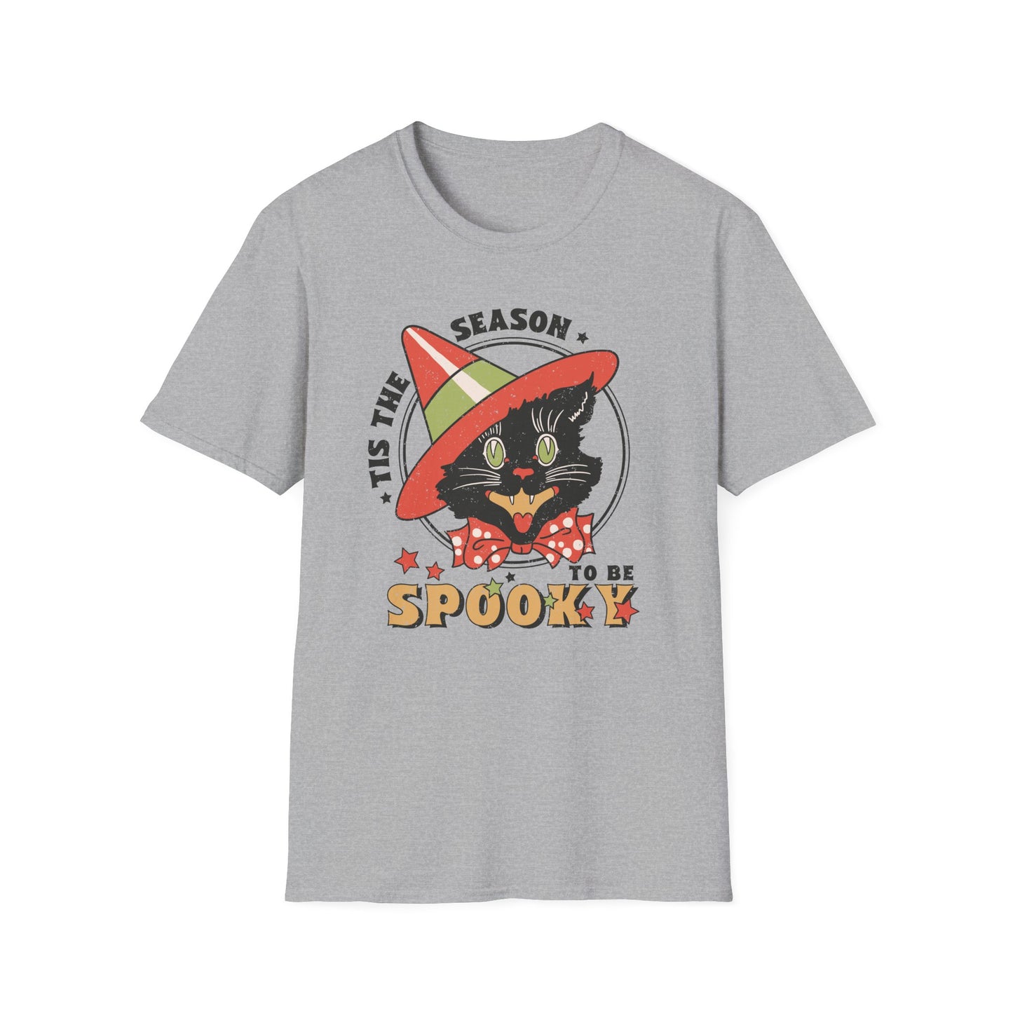 Halloween Cat Spooky Season Vintage Distressed Style Shirt