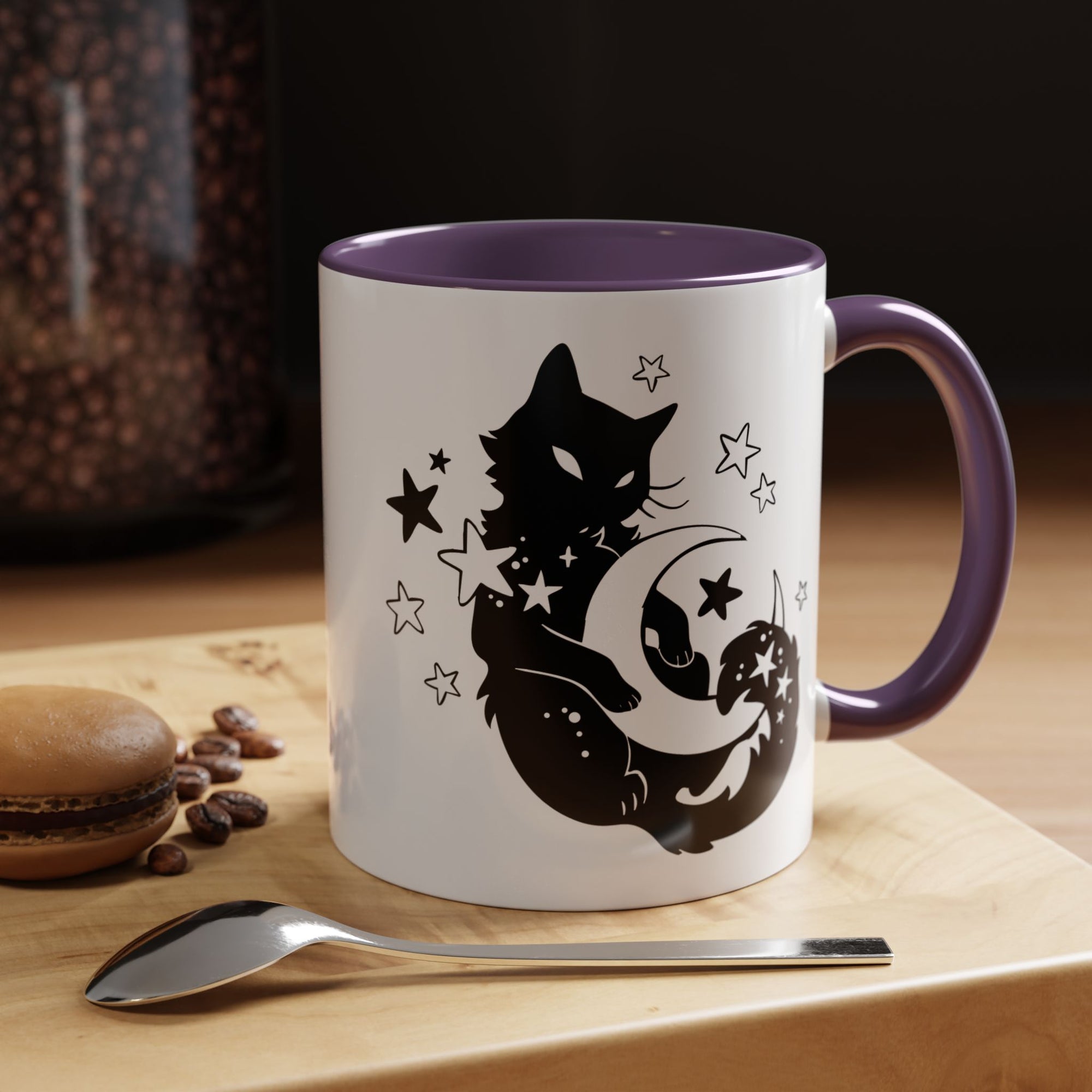 Moon Kitty Amongst the Stars Accent Coffee Mug (11, 15oz)