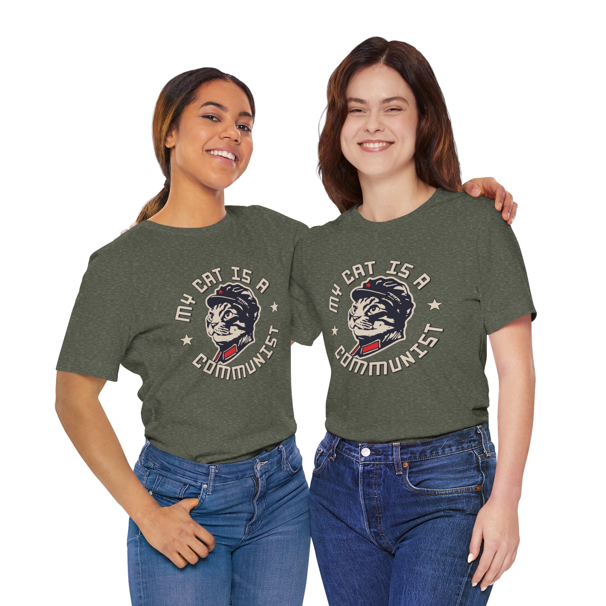 Two women wearing matching green t-shirts with 'Dinking Diva' text on a white background