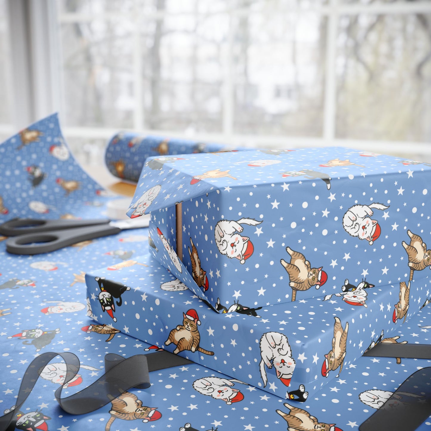 Santa Cat Christmas Wrapping Paper