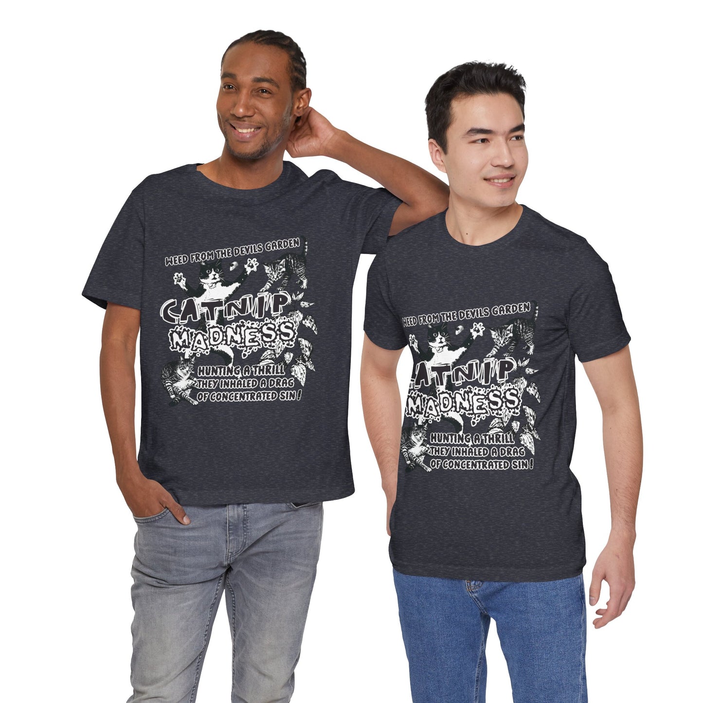 Catnip Madness Funny Retro Cat Unisex Jersey Short Sleeve Tee