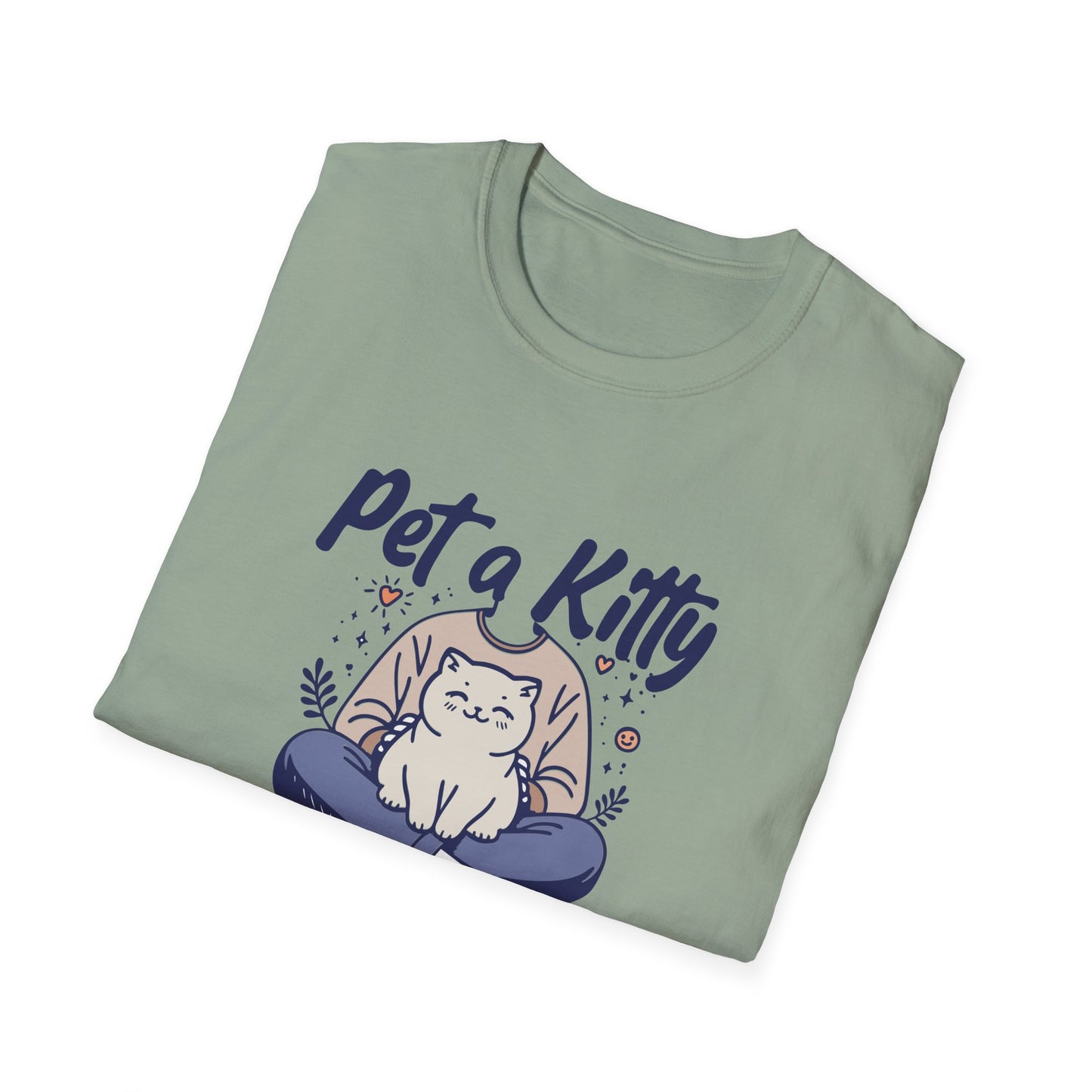 Pet a Kitty Feel Less Sh*tty Mental Health Humor Tee with Calming Vibes