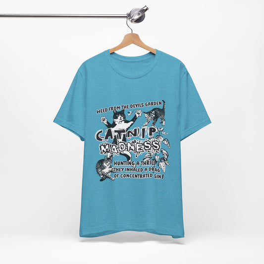 Catnip Madness Funny Retro Cat Unisex Jersey Short Sleeve Tee