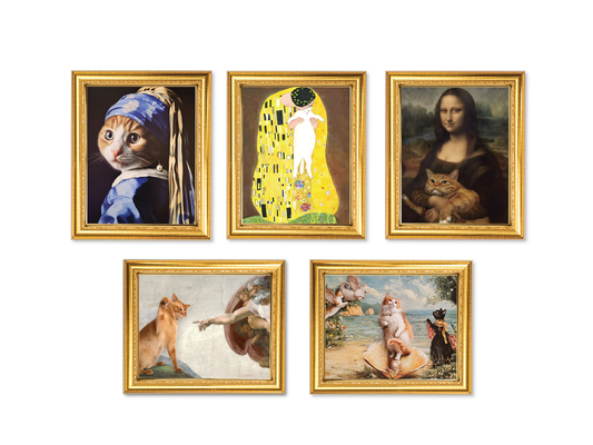 Cat Art Sticker Set