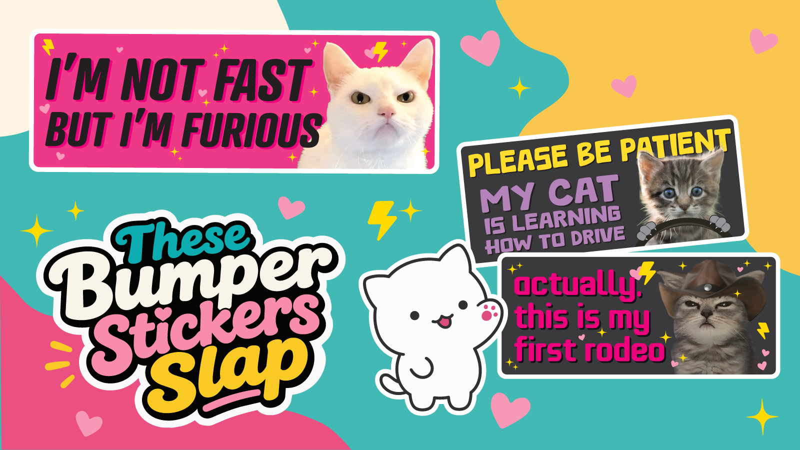 Bumper Stickers from Sticker Bongo featuring cute kitties