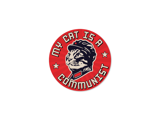 My Cat is a Communist Funny Cat 3" Sticker