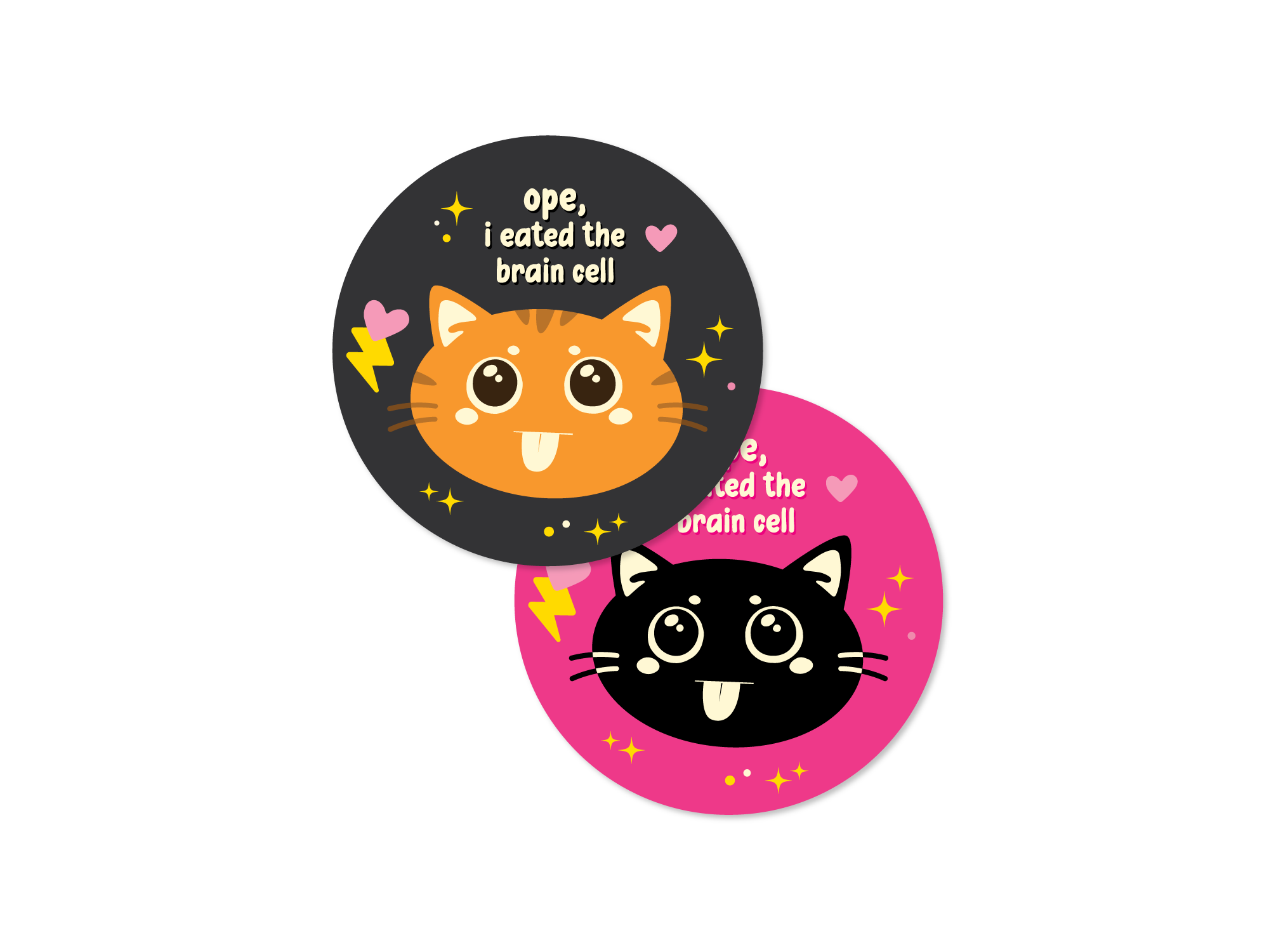 Ope, I Eated the Brain Cell Funny Cat 3" Vinyl Sticker