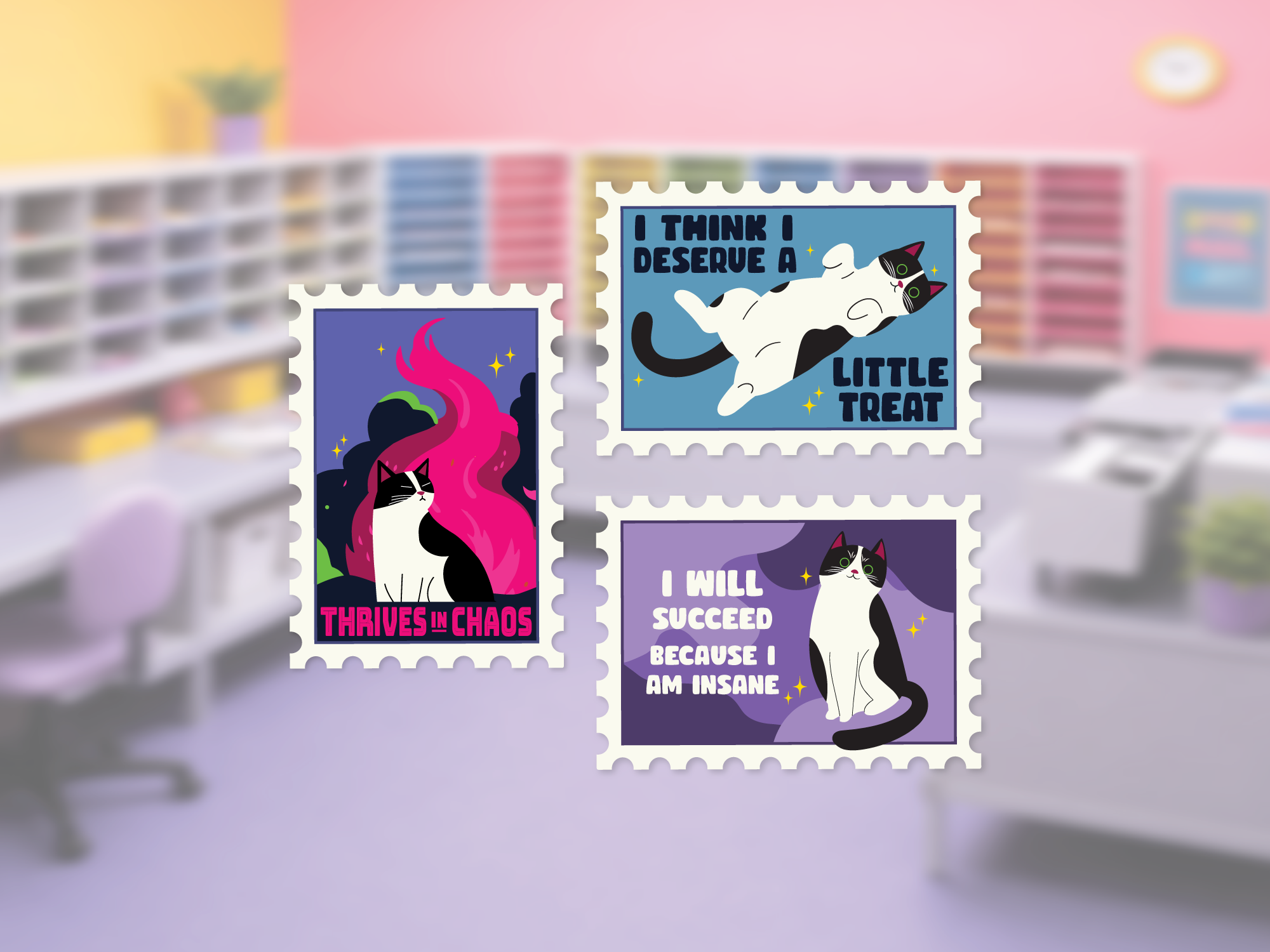 Cat Stamp Stickers