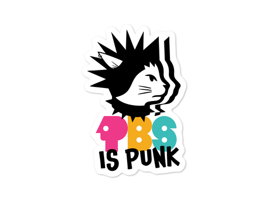 PBS is Punk Cat Sticker